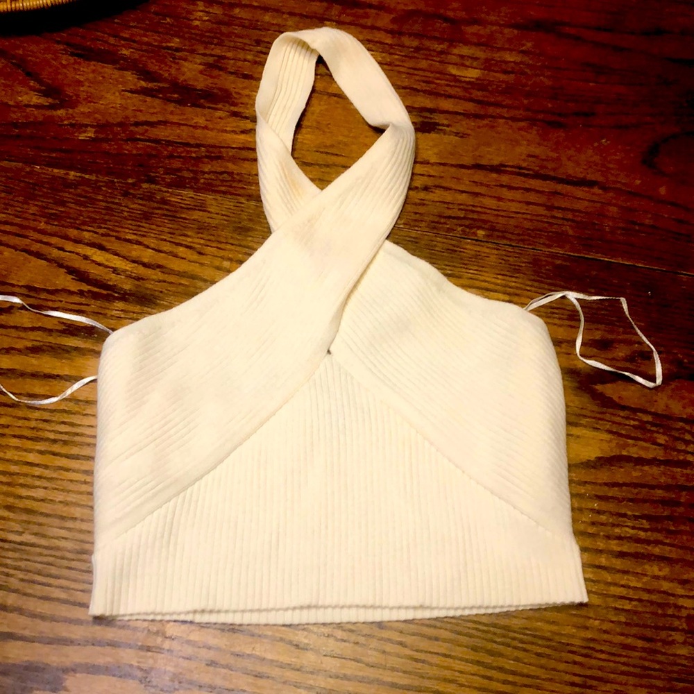 EUC Cotton Candy LA ribbed sweater halter top